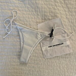 Ark Swimwear White Tie Sides string bikini bottoms, Medium